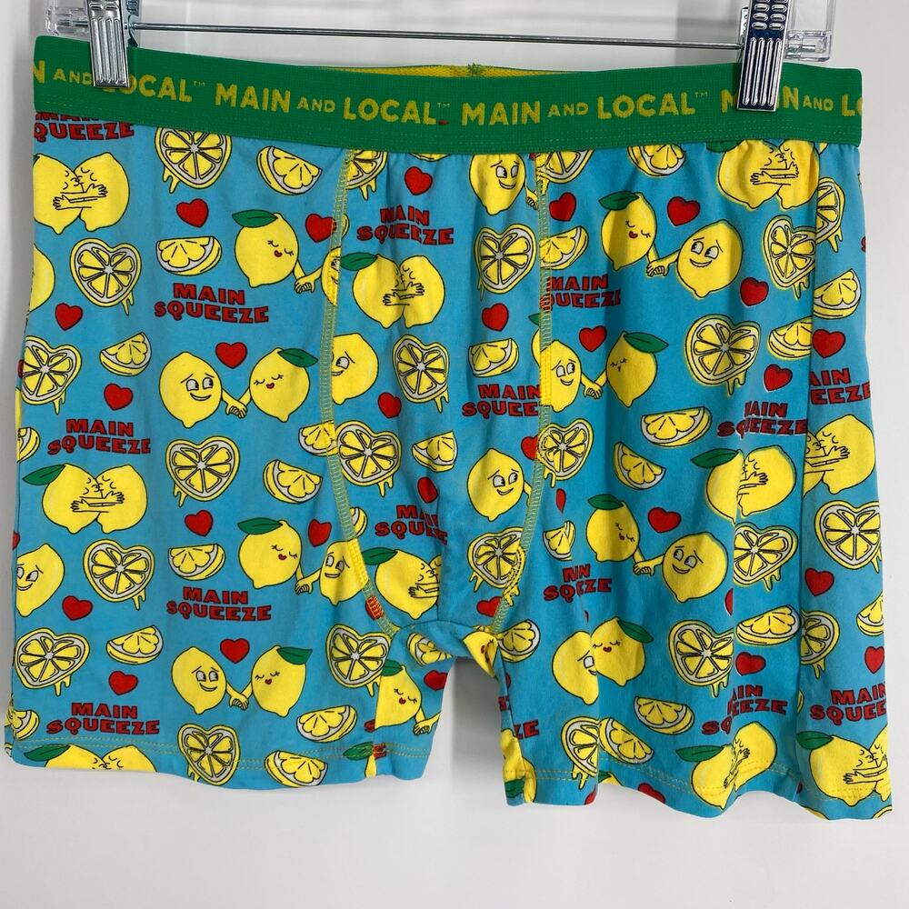 Main & Local Boxers Men’s XL Main Squeeze Lemons‎ Hearts Whimsical Love